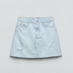 Zara RIPPED Z1975 DENIM MINI SKIRT XS